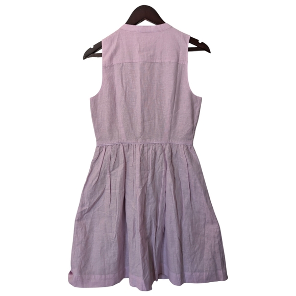 J. Crew Shirt-Dress in Vintage lilac Linen-Cotton Dress Size 4 NWT Style L6939 - Picture 3 of 7